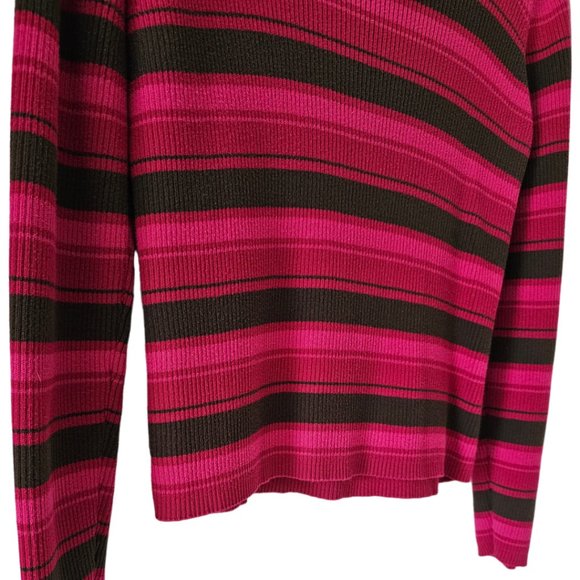 Petite Sophisticate LS Striped Ribbed Turtleneck Top | Like New | SP | Pink BRN - Picture 7 of 15